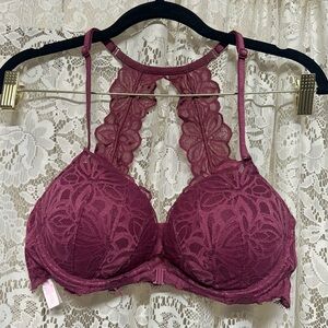 Victoria’s Secret PINK Burgundy Lace Date Racerback Bra